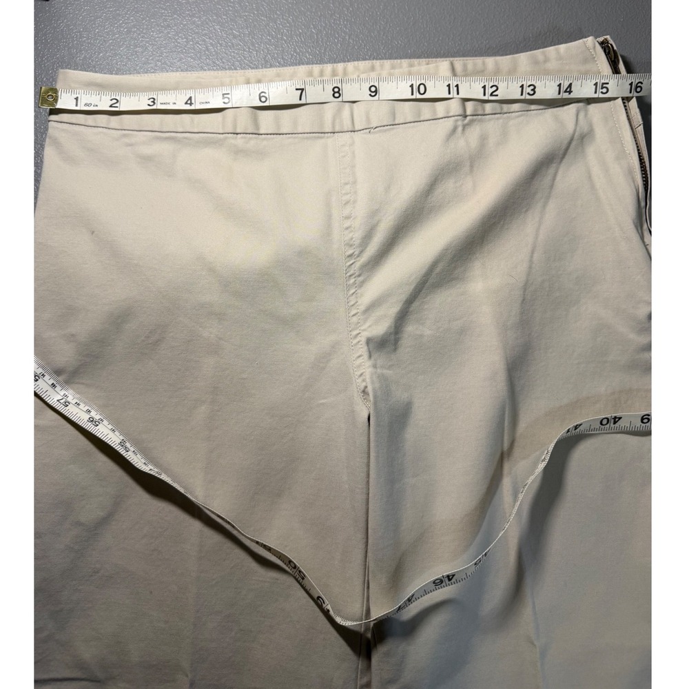 For the Republic Khaki Tan Side Zip Cuffed Ankle Pants 4 Professional Office - Picture 7 of 8